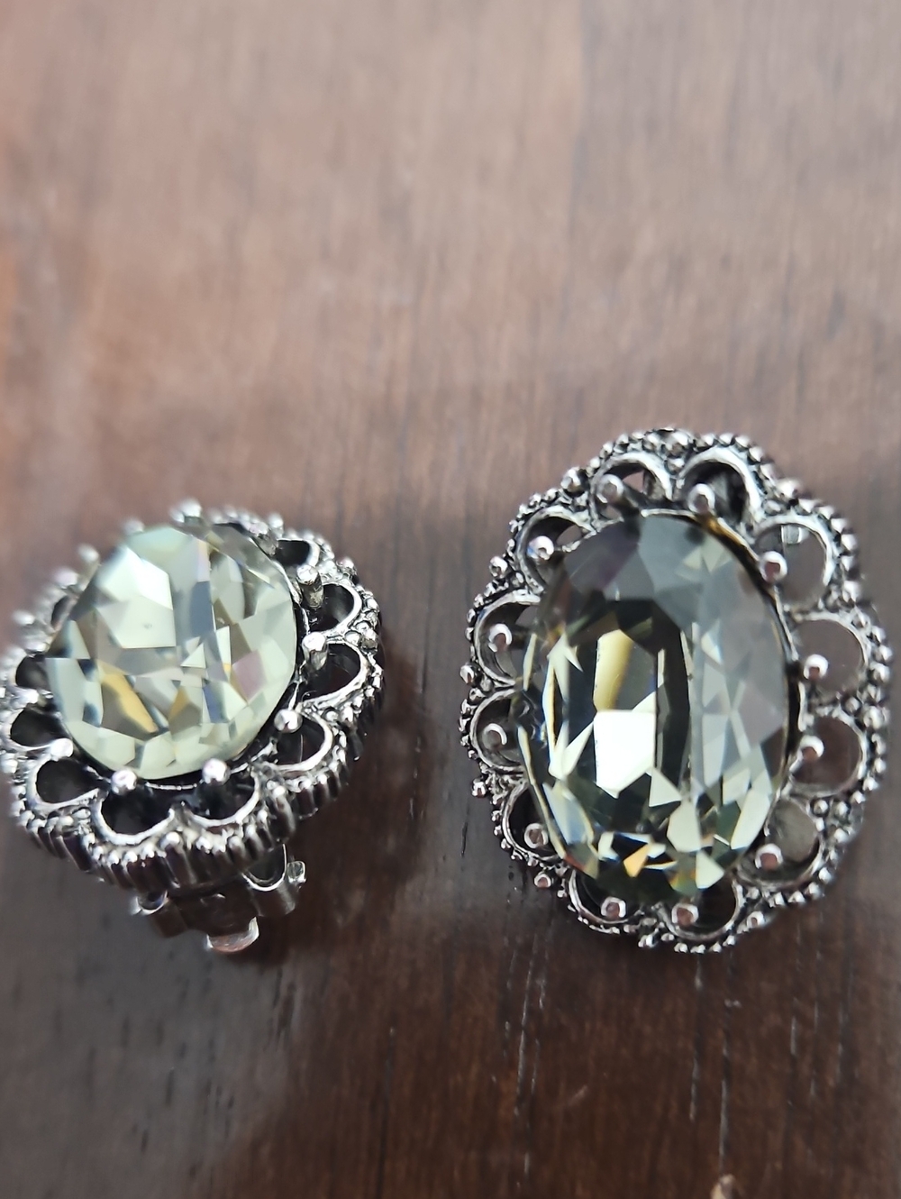 Ciner Silver-Tone Ornate Clip-On Earrings